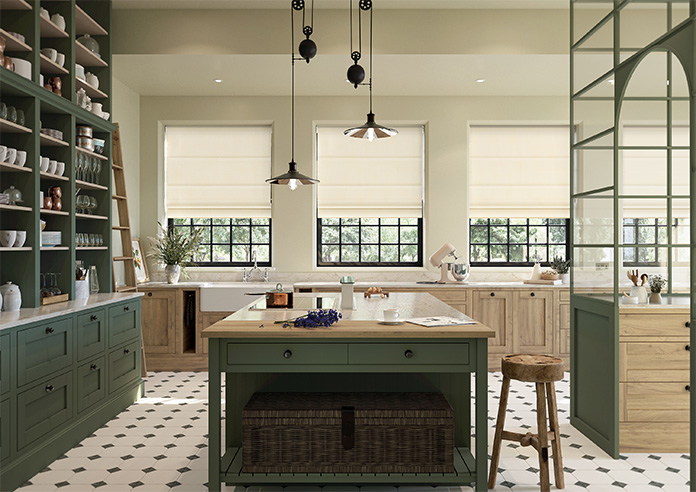 Florence Faux Suede, Fresh Cream - Motorised Roman Blind - Image 8